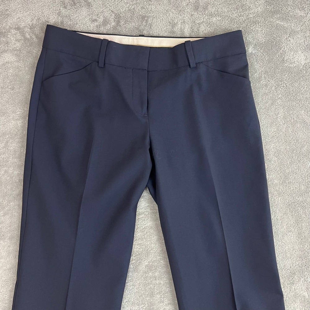 Theory Dress Pants Womens 6 Pleated Navy Wool Low Rise Wide Leg Career - Picture 2 of 10